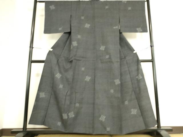 平和屋着物▽本場結城紬 重要無形文化財 単衣 風車 100亀甲 飛び亀甲柄 正絹 逸品 DAAS0322az