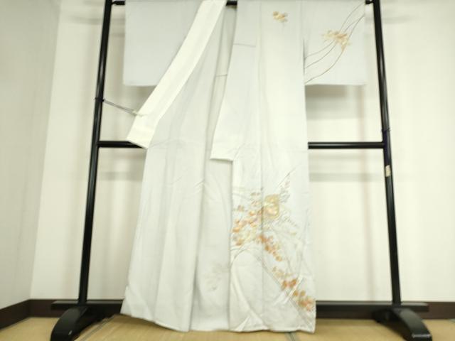 平和屋着物▽訪問着 単衣 貝桶花文 金彩 正絹 逸品 DAAS0326az