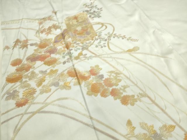 平和屋着物▽訪問着 単衣 貝桶花文 金彩 正絹 逸品 DAAS0326az