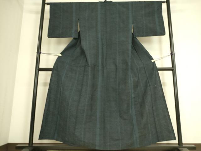 平和屋着物▽上質な紬 単衣 幾何学間道 正絹 逸品 DAAS0437az