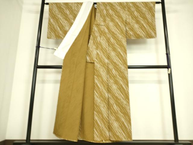 平和屋着物▽上質な小紋 単衣 斜縞 正絹 逸品 未使用 DAAS0452az