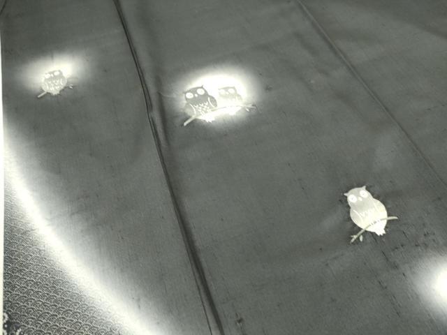 平和屋着物▽十日町 名門青柳謹製 赤城紬 訪問着 単衣 ふくろう 蛍暈し 正絹 逸品 DAAS0462az