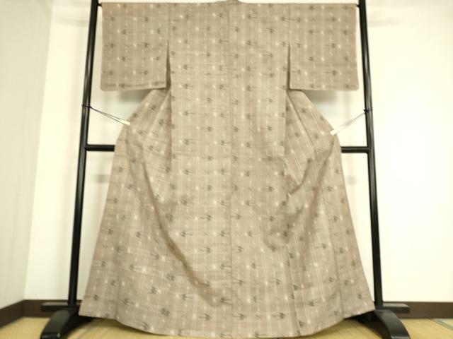 平和屋着物▽本場琉球紬 単衣 琉球絣文様 正絹 逸品 DAAS0476az