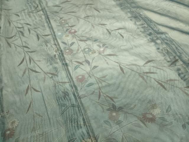 平和屋着物▽訪問着 無双 紗袷 紗×紗 草花文 正絹 逸品 DAAS0478az