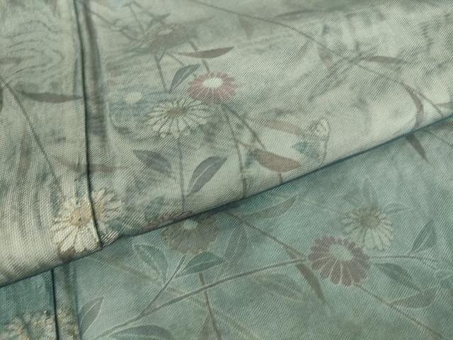 平和屋着物▽訪問着 無双 紗袷 紗×紗 草花文 正絹 逸品 DAAS0478az