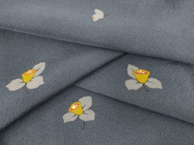 平和屋着物▽上質な小紋 単衣 舞花文 金彩 正絹 逸品 DAAS0493az