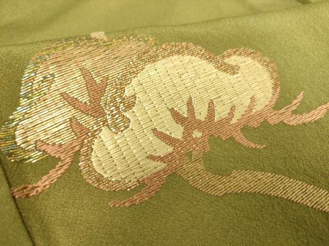平和屋着物▽訪問着 単衣 竹屋町刺繍 老松 金糸 正絹 逸品 DAAS0497az