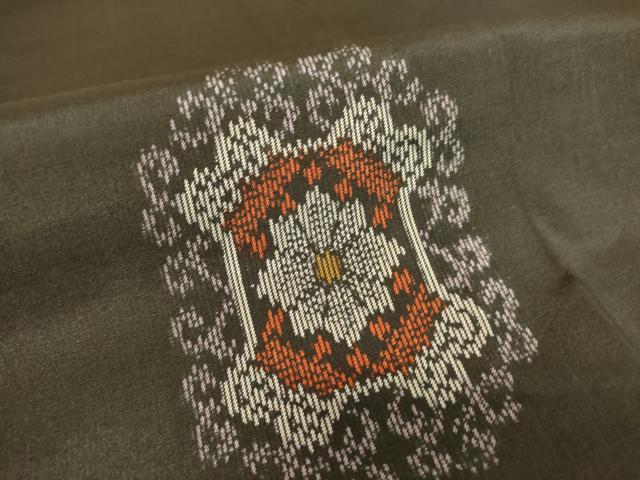 平和屋着物▽大島紬 単衣 絣花文 証紙付き 正絹 逸品 未使用 DAAS0505az