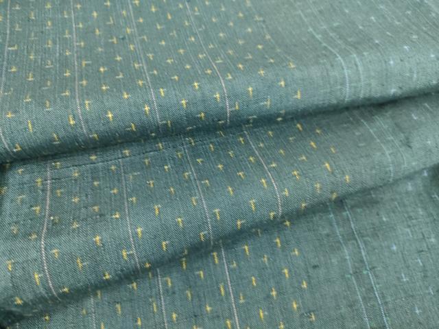 平和屋着物▽上質な紬 単衣 十字絣 正絹 逸品 DAAS0550az