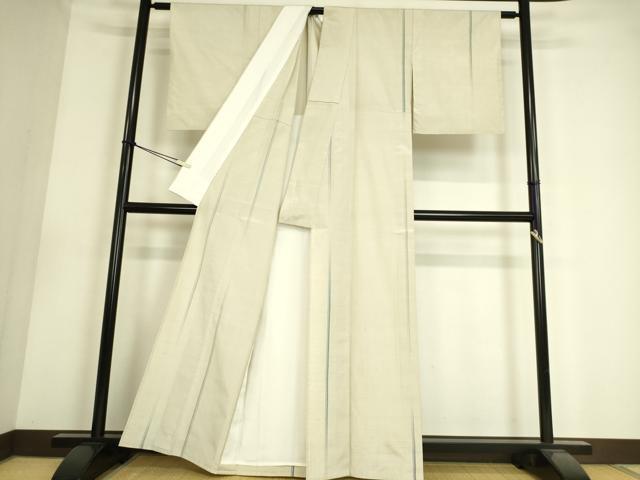 平和屋着物▽上質な紬 単衣 間道 正絹 逸品 DAAS0554az