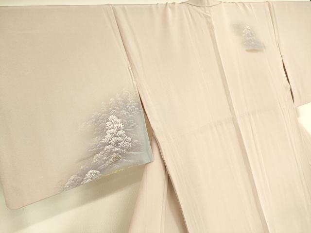 平和屋着物▽訪問着 単衣 風景樹林文 金彩 正絹 逸品 DAAS0555az