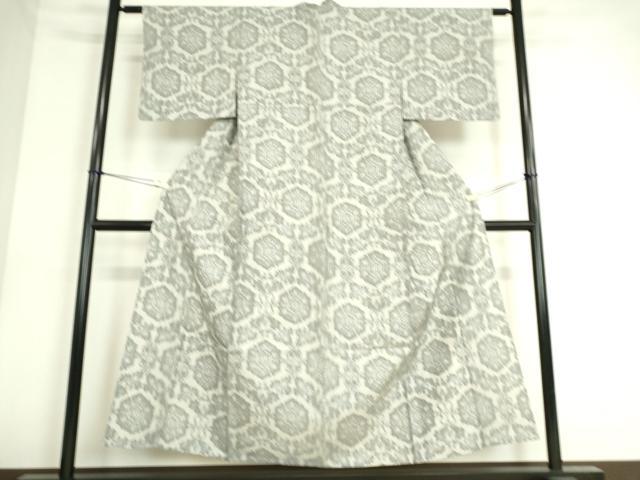 平和屋着物▽本場大島紬 単衣 洋花文 正絹 逸品 DAAS0573az