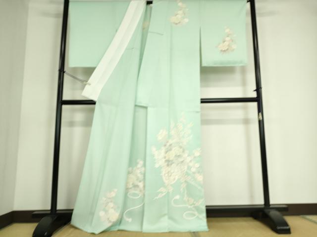 平和屋着物▽訪問着 単衣 花車文 正絹 逸品 未使用 DAAS0577az