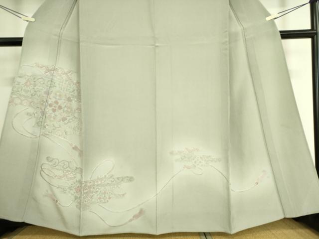 平和屋着物▽中国三大刺繍 スワトウ刺繍 汕頭刺繍 総刺繍 訪問着 単衣 正倉院花文 暈し染め 正絹 逸品 DAAS0694az