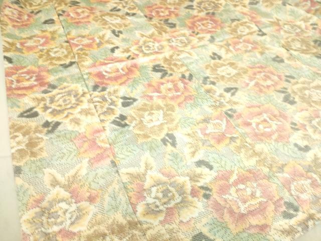 平和屋着物▽上質な紬 単衣 花尽くし 正絹 逸品 DAAS0699az