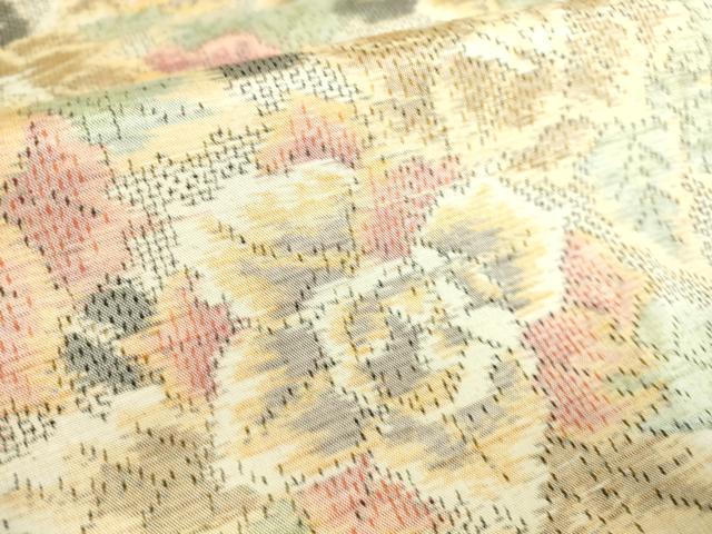 平和屋着物▽上質な紬 単衣 花尽くし 正絹 逸品 DAAS0699az