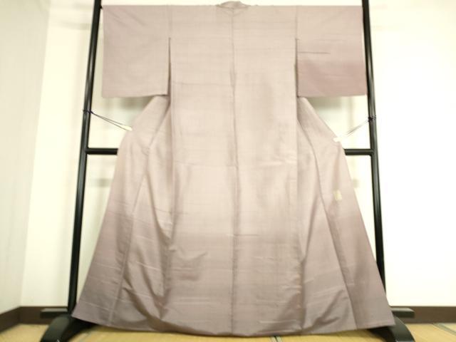 平和屋着物▽西陣 じゅらく謹製 訪問着 紬地 単衣 漢方草木染 横段霞文 正絹 逸品 DAAS0700az