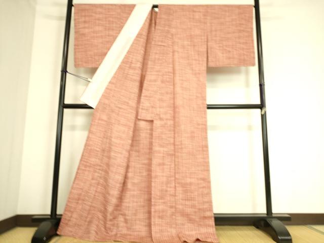 平和屋着物▽上質な紬 単衣 格子 正絹 逸品 DAAS0709az