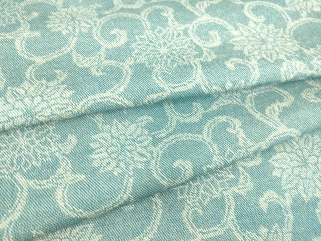 平和屋着物▽小紋 単衣 花唐草文 正絹 逸品 DAAS0716az