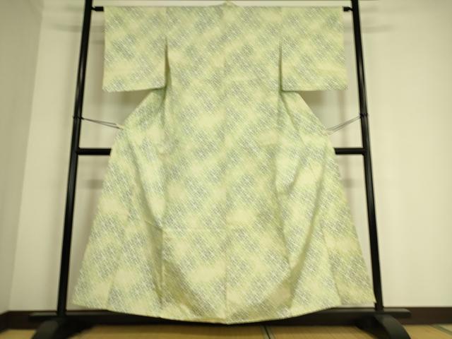 平和屋着物▽上質な紬 単衣 幾何学文 正絹 逸品 DAAS0742az