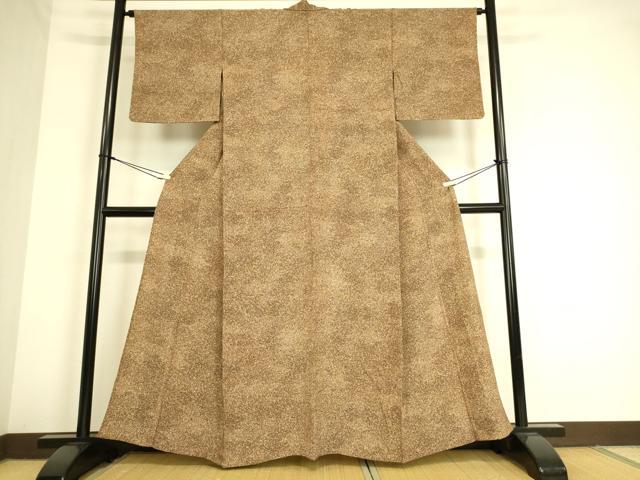 平和屋着物▽上質な小紋 単衣 霞取り花文 正絹 逸品 DAAS0760az