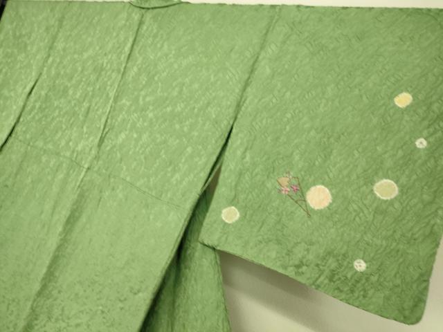 平和屋着物▽訪問着 単衣 総刺繍 絞り 扇面花文 正絹 逸品 DAAS0777az