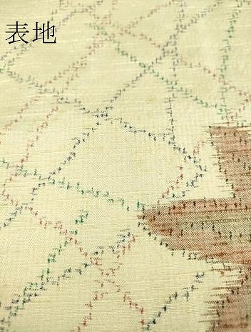 平和屋着物▽上質な紬 単衣 楓文 正絹 逸品 DAAS0906az