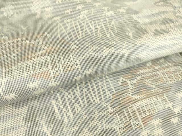 平和屋着物▽上質な紬 単衣 風景樹林文 正絹 逸品 DAAS0912az