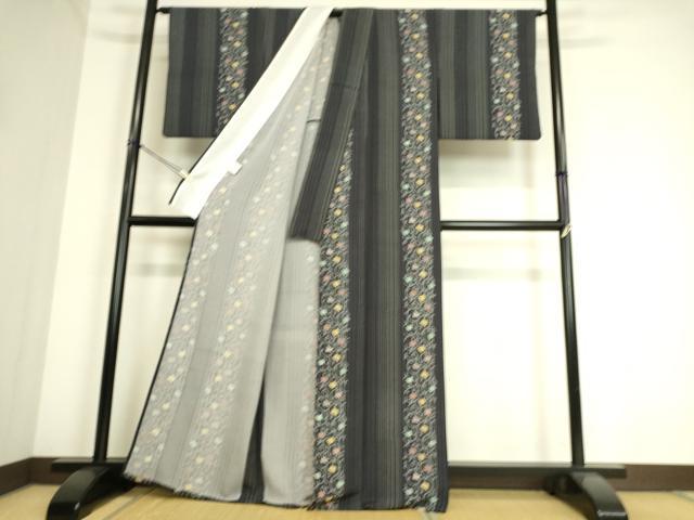 平和屋着物▽小紋 単衣 花唐草文 さんび謹製 洗える着物 DAAS0991az