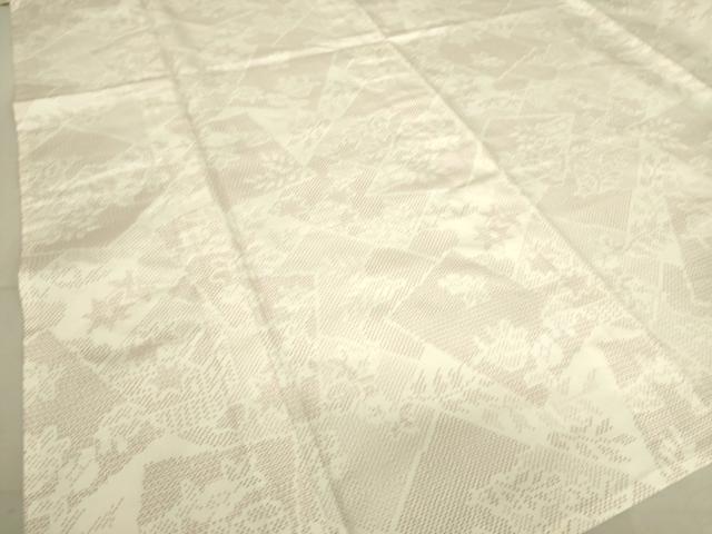 平和屋着物▽本場大島紬 白大島 単衣 色紙重ね文 100亀甲 正絹 逸品 DAAS0998az
