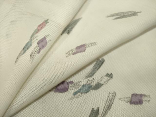 平和屋着物■極上　夏物　小紋　絽　色紙並べ　黒×白　逸品　未使用　DZAA8391kh5 平和屋着物＊夏物 小紋 絽 手描き 小舟文 正絹 逸品 DAAS1915ud