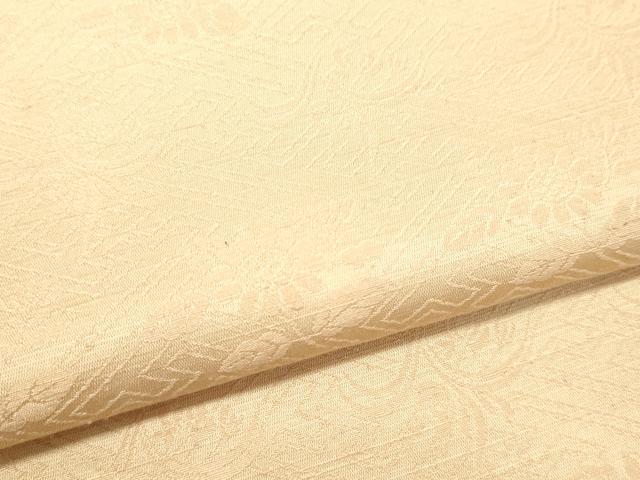 平和屋着物●上質な紬 工房布礼愛 草木染めの茜 草花地紋 肌色 証紙付き 正絹 逸品 DAAS2029tw