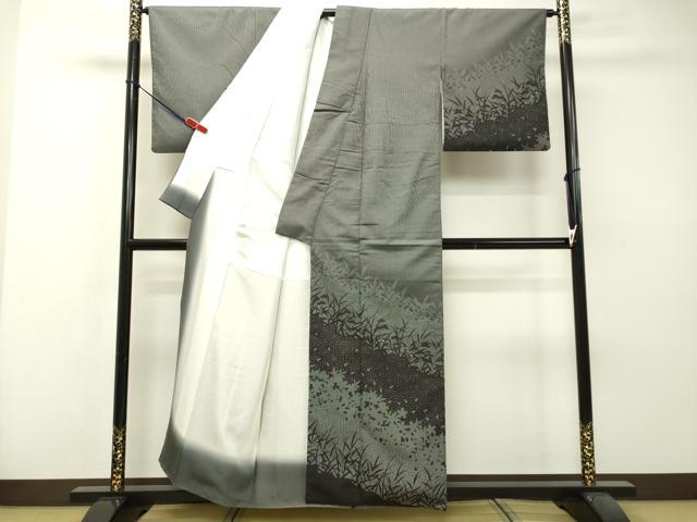 平和屋着物●本塩沢 訪問着 麻の葉草花文 暈し染め 正絹 逸品 DAAS2065tw