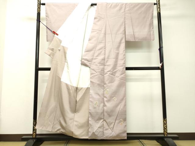 平和屋着物●訪問着 紬地 総刺繍 草花松文 暈し染め 金糸 正絹 逸品 DAAS2066tw