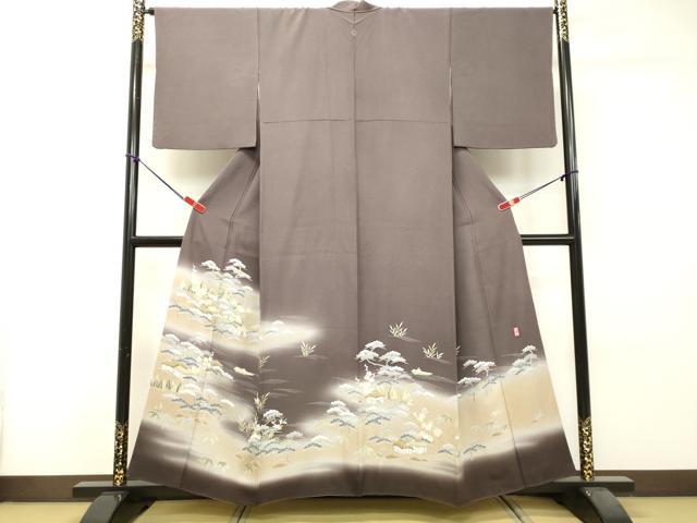 平和屋着物●豪華色留袖 友禅 作家物 風景松文 暈し染め 正絹 逸品 DAAS2088tw