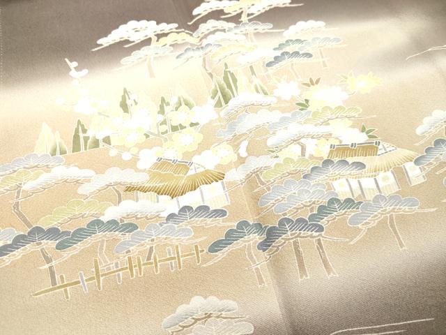 平和屋着物●豪華色留袖 友禅 作家物 風景松文 暈し染め 正絹 逸品 DAAS2088tw