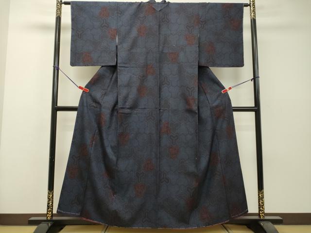平和屋着物●本場結城紬 重要無形文化財 80亀甲 毘沙門亀甲 正絹 逸品 未使用 DAAS2178tw