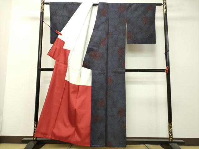 平和屋着物●本場結城紬 重要無形文化財 80亀甲 毘沙門亀甲 正絹 逸品 未使用 DAAS2178tw