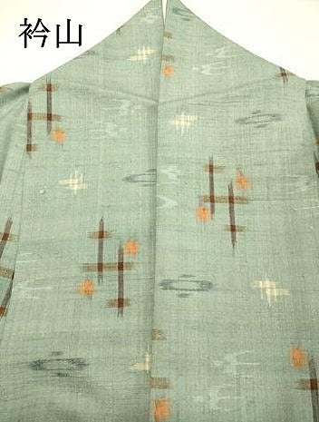 平和屋着物●赤倉紬 絣文様 反端付き 正絹 逸品 DAAS2239tw