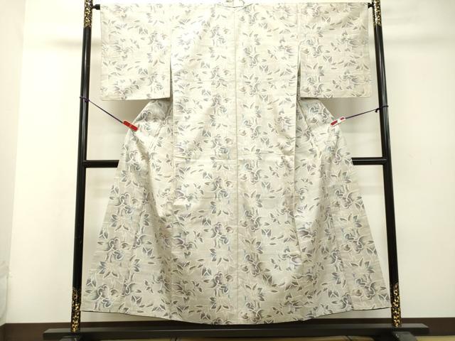 平和屋着物●本場大島紬 白大島 草葉文 正絹 逸品 DAAS2351tw