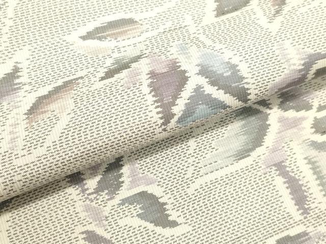 平和屋着物●本場大島紬 白大島 草葉文 正絹 逸品 DAAS2351tw