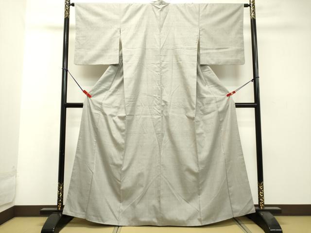 平和屋着物●本場結城紬 重要無形文化財 白鼠色 正絹 逸品 DAAS2375tw