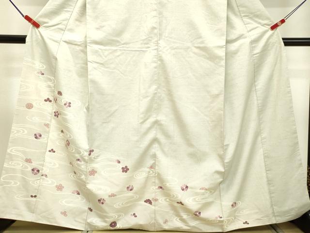 平和屋着物●訪問着 紬地 刺繍 流水舞花文 金彩 正絹 逸品 DAAS2386tw