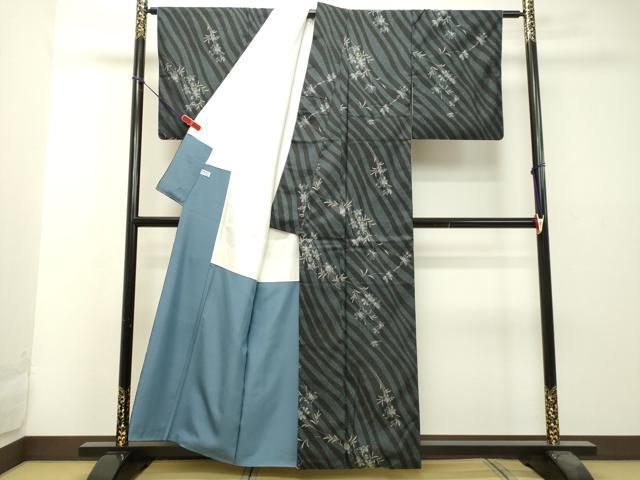 平和屋着物●本場染大島紬 草花文 正絹 逸品 DAAS2416tw