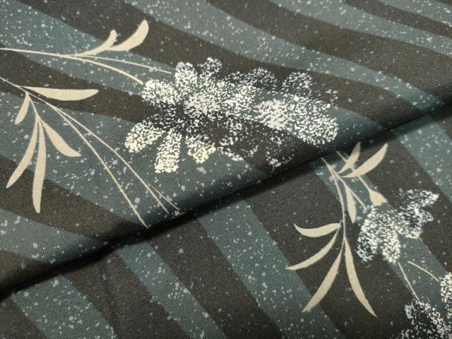 平和屋着物●本場染大島紬 草花文 正絹 逸品 DAAS2416tw