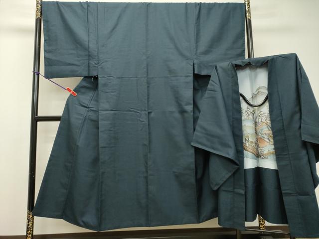 平和屋着物●男性 紬 アンサンブル 100亀甲 総詰め 正絹 逸品 DAAS2460tw