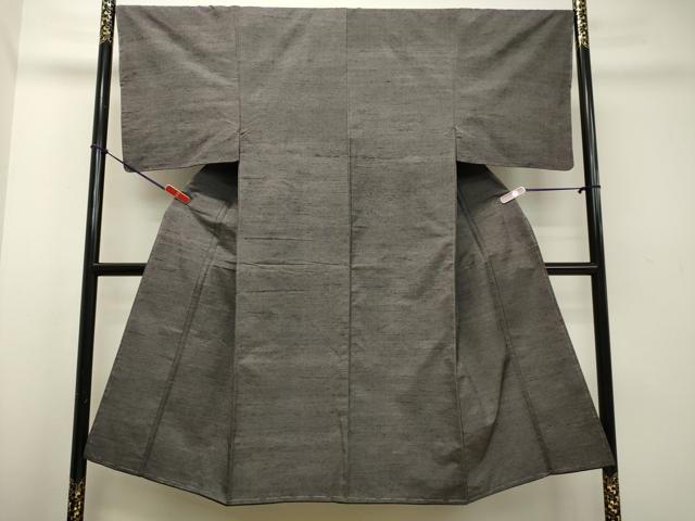 平和屋着物●男性 紬 アンサンブル 紫鼠色 正絹 逸品 未使用 DAAS2491tw