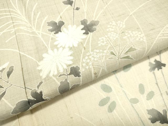 平和屋着物●訪問着 紬地 草花文 正絹 逸品 DAAS2516tw
