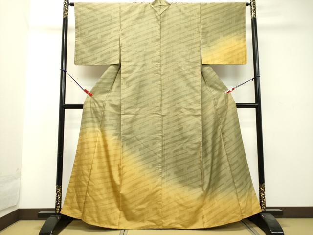 平和屋着物●訪問着 紬地 斜線文 正絹 逸品 DAAS2518tw