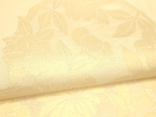 平和屋着物*夏物 六通柄袋帯 草花文 金糸 正絹 逸品 DAAS2547cm